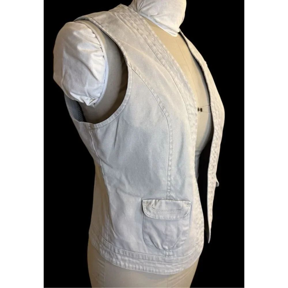 Chico’s Caribbean Canvas Corta Lined Vest Khaki Size 8/10 (Chico’s Sz. 1) - Picture 5 of 8
